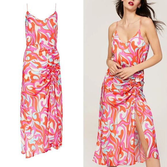 DELFI Collective Rory Dress Psychedelic Print Sleeveless Cocktail Slip Midi M - Picture 1 of 9